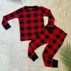 Carter's Red and Black Checkered Kids Pajama Set 2T